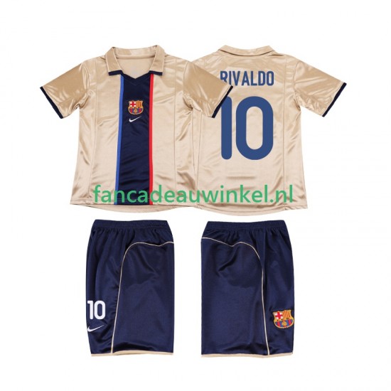 FC Barcelona Wedstrijdshirt met Korting RIVALDO 10 2001 Retro Uit Kind 2002 Korte Mouw