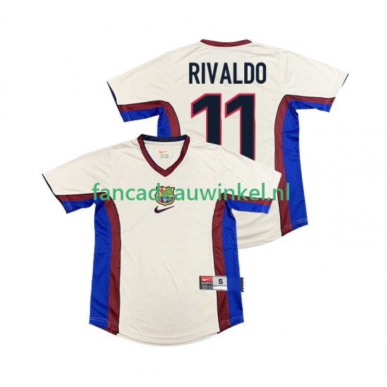 FC Barcelona Wedstrijdshirt met Korting RIVALDO 11 Retro Uit Heren 1998 1999 Korte Mouw