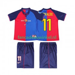 FC Barcelona Wedstrijdshirt met Korting RIVALDO 11 2000 Retro Thuis Kind 1999 Korte Mouw