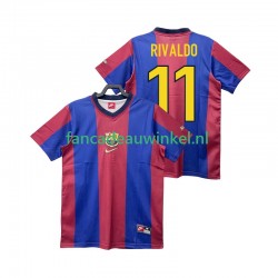 FC Barcelona Wedstrijdshirt met Korting RIVALDO 11 Retro Thuis Heren 1998 1999 Korte Mouw