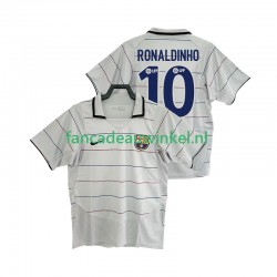 FC Barcelona Wedstrijdshirt met Korting RONALDINHO 10 2003 Retro Uit Heren 2004 Korte Mouw