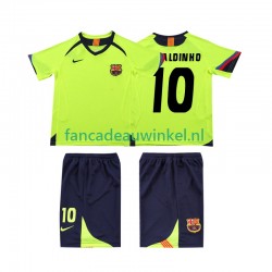 FC Barcelona Wedstrijdshirt met Korting RONALDINHO 10 2005 Retro Uit Kind 2006 Korte Mouw