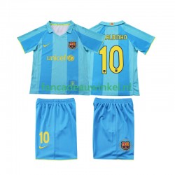 FC Barcelona Wedstrijdshirt met Korting RONALDINHO 10 2007 Retro Uit Kind 2008 Korte Mouw