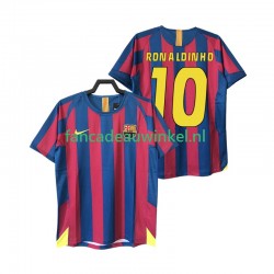 FC Barcelona Wedstrijdshirt met Korting RONALDINHO 10 2005 Retro Thuis Heren 2006 Korte Mouw