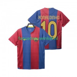 FC Barcelona Wedstrijdshirt met Korting RONALDINHO 10 2007 Retro Thuis Heren 2006 Korte Mouw