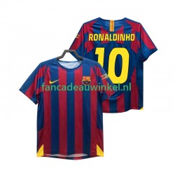 FC Barcelona Wedstrijdshirt met Korting RONALDINHO 10 Champions League 2005 Retro Thuis Heren 2006 Korte Mouw