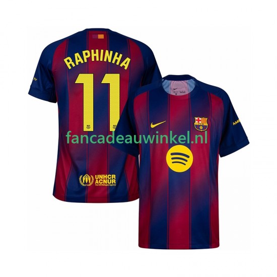 FC Barcelona Wedstrijdshirt met Korting Raphinha 11 Thuis Heren 2025-26 Korte Mouw