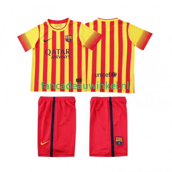 FC Barcelona Wedstrijdshirt met Korting 2013 2014 Retro Uit Kind Korte Mouw