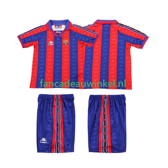FC Barcelona Wedstrijdshirt met Korting 1996 1997 Retro Thuis Kind Korte Mouw