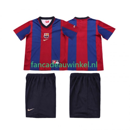 FC Barcelona Wedstrijdshirt met Korting Retro Thuis Kind 1998 1999 Korte Mouw