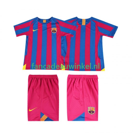 FC Barcelona Wedstrijdshirt met Korting 2005 Retro Thuis Kind 2006 Korte Mouw