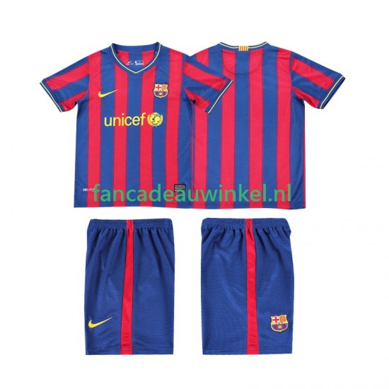 FC Barcelona Wedstrijdshirt met Korting 2009 Retro Thuis Kind 2010 Korte Mouw