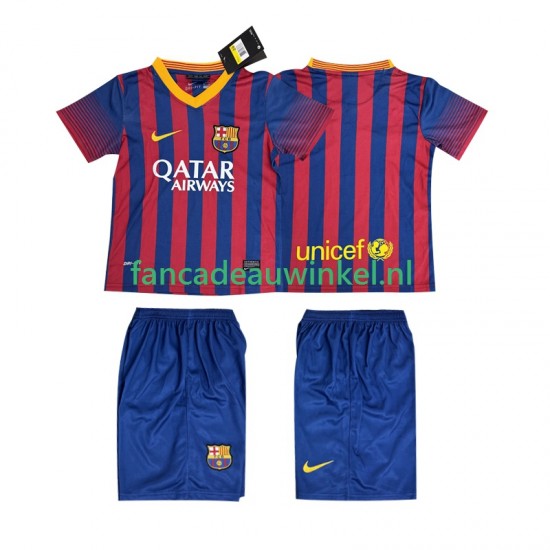 FC Barcelona Wedstrijdshirt met Korting 2013 2014 Retro Thuis Kind Korte Mouw