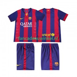 FC Barcelona Wedstrijdshirt met Korting 2014 2015 Retro Thuis Kind Korte Mouw