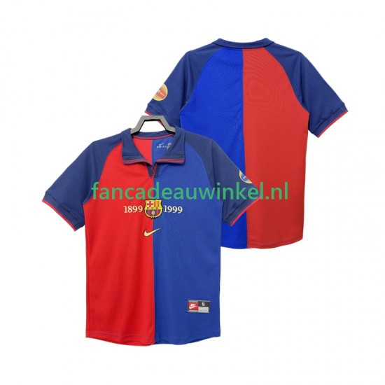FC Barcelona Wedstrijdshirt met Korting 1990 2000 Retro Thuis Heren Korte Mouw