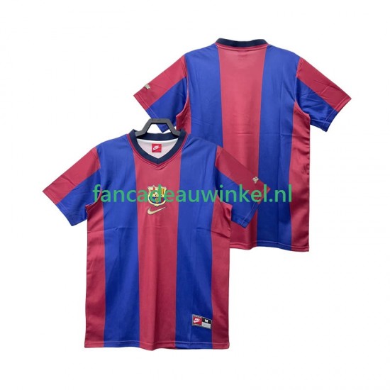 FC Barcelona Wedstrijdshirt met Korting Retro Thuis Heren 1998 1999 Korte Mouw