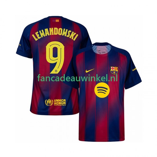 FC Barcelona Wedstrijdshirt met Korting Robert Lewandowski 9 Champions League Thuis Heren 2025-26 Korte Mouw