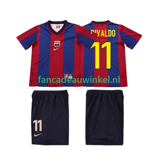 FC Barcelona Wedstrijdshirt met Korting Ronaldo 11 Retro Thuis Kind 1998 1999 Korte Mouw