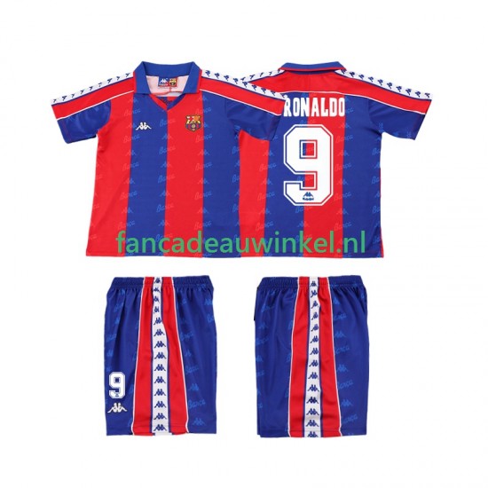 FC Barcelona Wedstrijdshirt met Korting Ronaldo 9 1992 1995 Retro Thuis Kind Korte Mouw