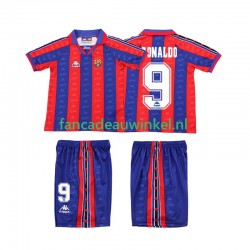 FC Barcelona Wedstrijdshirt met Korting Ronaldo 1996 1997 Retro Thuis Kind Korte Mouw