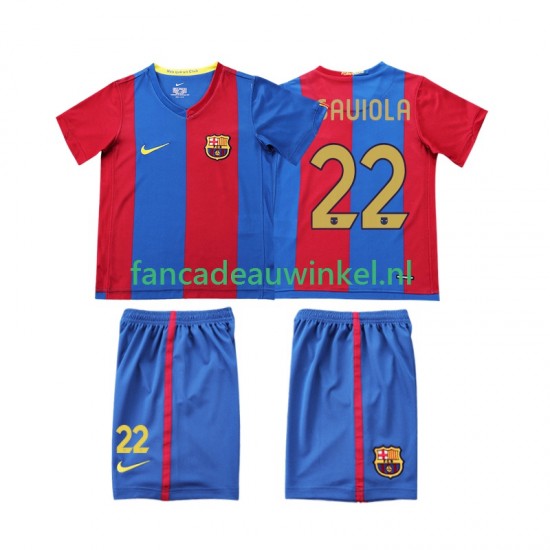 FC Barcelona Wedstrijdshirt met Korting SAUIOLA 22 2007 Retro Thuis Kind 2006 Korte Mouw