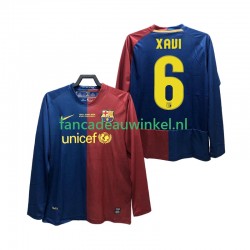 FC Barcelona Wedstrijdshirt met Korting XAVI 6 Champions League 2009 Retro Thuis Heren 2008 Lange Mouw