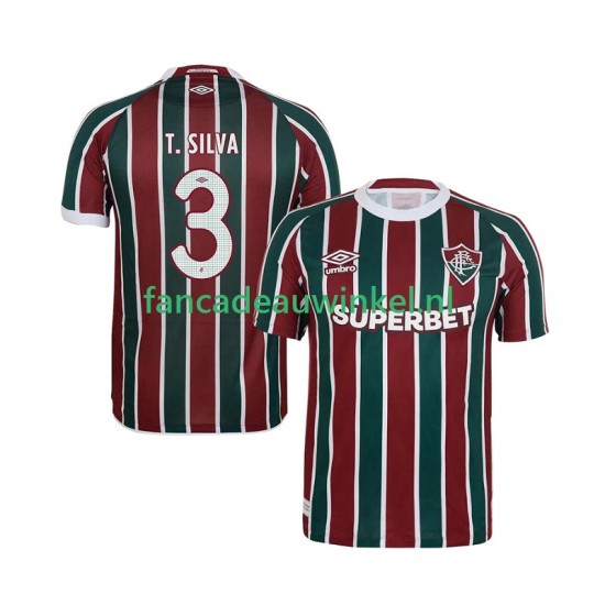 Fluminense Wedstrijdshirt met Korting Thiago Silva 3 Thuis Heren 2025-26 Korte Mouw