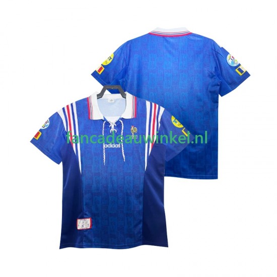 Frankrijk Wedstrijdshirt met Korting 1996 Retro Thuis Heren Korte Mouw