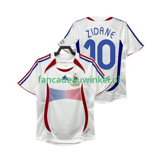 Frankrijk Wedstrijdshirt met Korting ZIDANE 10 Retro Uit Heren 2006 Korte Mouw