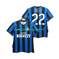 Inter Milan Wedstrijdshirt met Korting MILITO 22 2009 Retro Thuis Heren 2010 Korte Mouw