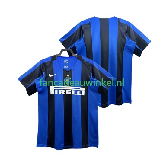 Inter Milan Wedstrijdshirt met Korting 2005 Retro Thuis Heren 2004 Korte Mouw