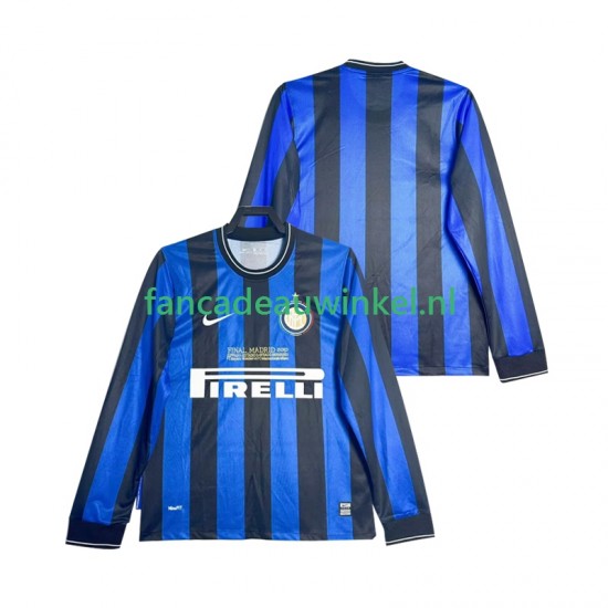 Inter Milan Wedstrijdshirt met Korting 2009 Retro Thuis Heren 2010 Lange Mouw