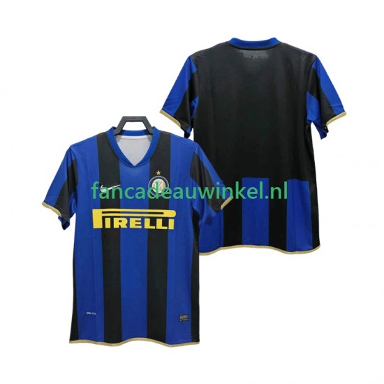Inter Milan Wedstrijdshirt met Korting Champions League 2009 Retro Thuis Heren 2008 Korte Mouw