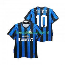 Inter Milan Wedstrijdshirt met Korting SNEIJDER 10 2009 Retro Thuis Heren 2010 Korte Mouw
