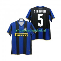 Inter Milan Wedstrijdshirt met Korting STANKOVIC 5 Champions League 2009 Retro Thuis Heren 2008 Korte Mouw