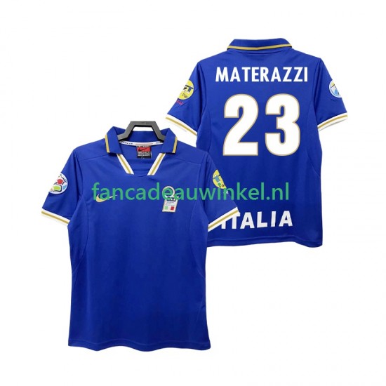 Italië Wedstrijdshirt met Korting MATERAZZI 23 1996 Retro Thuis Heren Korte Mouw