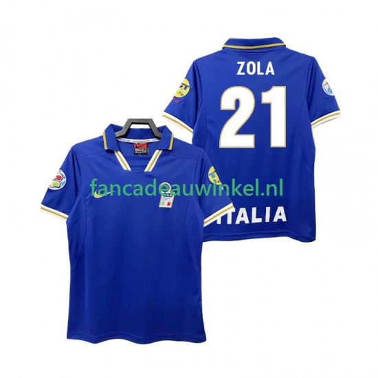 Italië Wedstrijdshirt met Korting ZOLA 21 1996 Retro Thuis Heren Korte Mouw