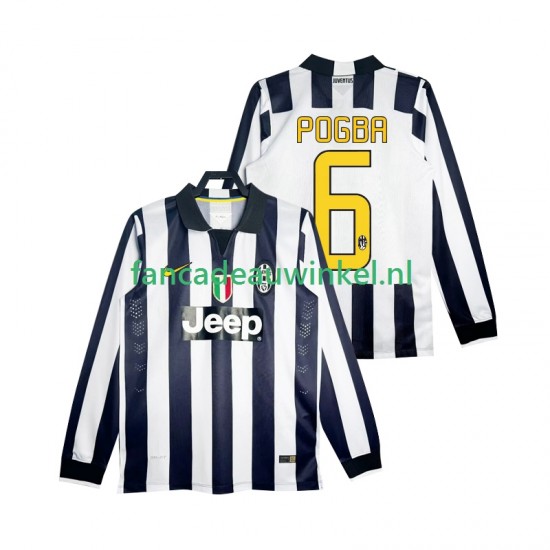 Juventus Wedstrijdshirt met Korting Pogba 6 2014 2015 Retro Thuis Heren Lange Mouw