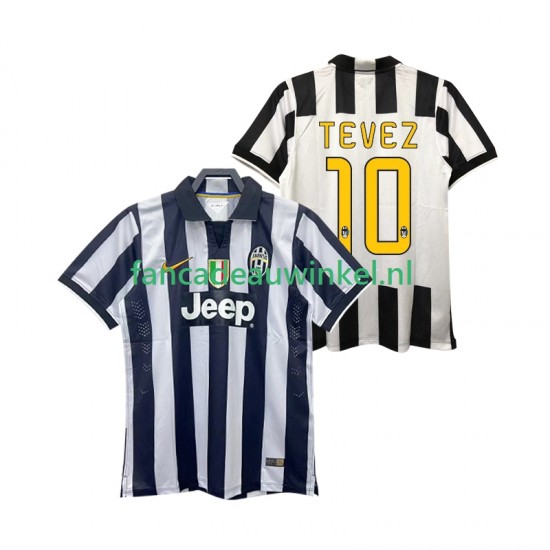 Juventus Wedstrijdshirt met Korting TEVEZ 10 2014 2015 Retro Thuis Heren Korte Mouw
