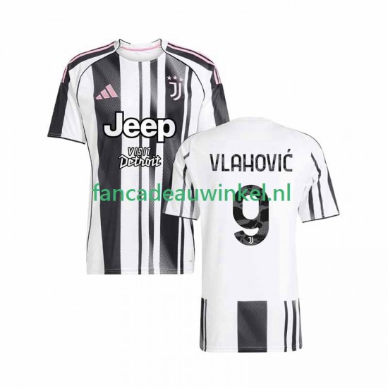 Juventus Wedstrijdshirt met Korting Vlahovic 9 Thuis Heren 2025-26 Korte Mouw