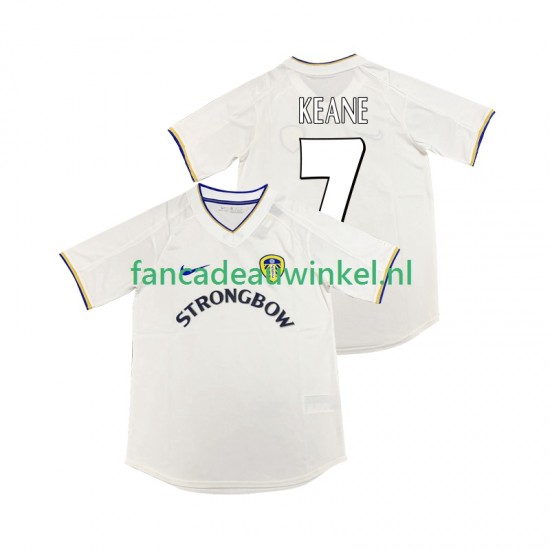 Leeds United Wedstrijdshirt met Korting KEANE 7 2000 2001 Retro Thuis Heren Korte Mouw