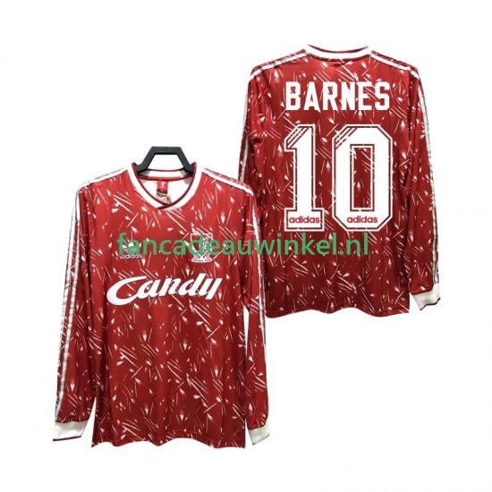 Liverpool Wedstrijdshirt met Korting BARNES 10 1989 1991 Retro Thuis Heren Lange Mouw