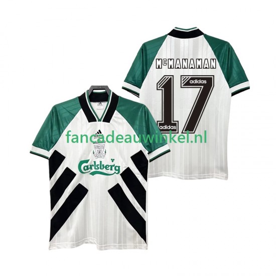 Liverpool Wedstrijdshirt met Korting MCMANAMAN 17 1993 1995 Retro Uit Heren Korte Mouw