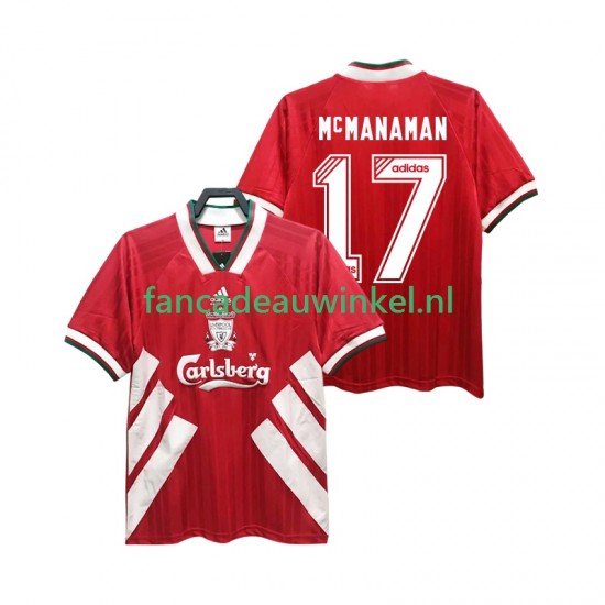 Liverpool Wedstrijdshirt met Korting MCMANAMAN 17 1993 1995 Retro Thuis Heren Korte Mouw