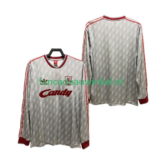 Liverpool Wedstrijdshirt met Korting 1989 1991 Retro Uit Heren Lange Mouw