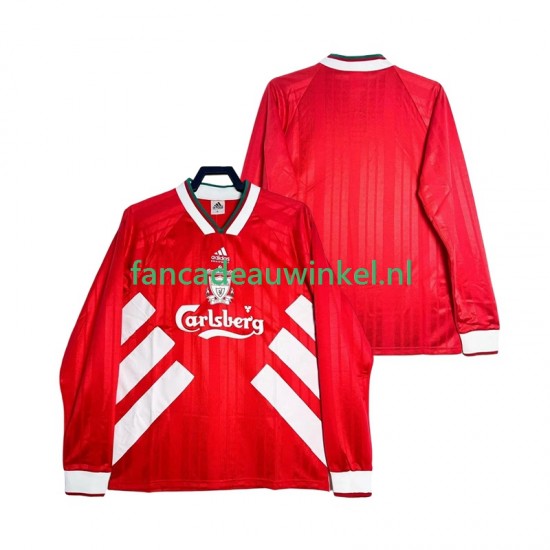 Liverpool Wedstrijdshirt met Korting 1993 1995 Retro Thuis Heren Lange Mouw