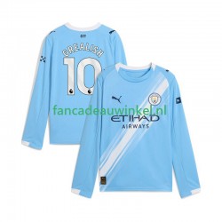Manchester City Wedstrijdshirt met Korting Jack Grealish 10 Thuis Heren 2025-26 Lange Mouw
