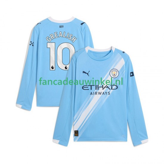 Manchester City Wedstrijdshirt met Korting Jack Grealish 10 Thuis Heren 2025-26 Lange Mouw