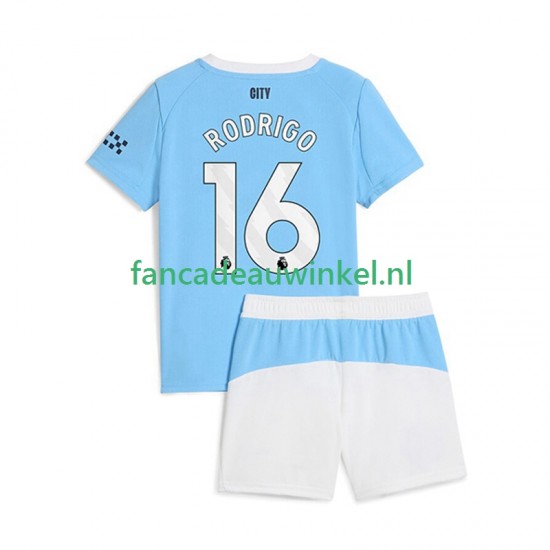 Manchester City Wedstrijdshirt met Korting Rodrigo Hernandez 16 Thuis Kind 2025-26 Korte Mouw