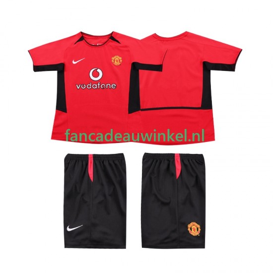 Manchester United Wedstrijdshirt met Korting Retro Thuis Kind 2004 2002 Korte Mouw